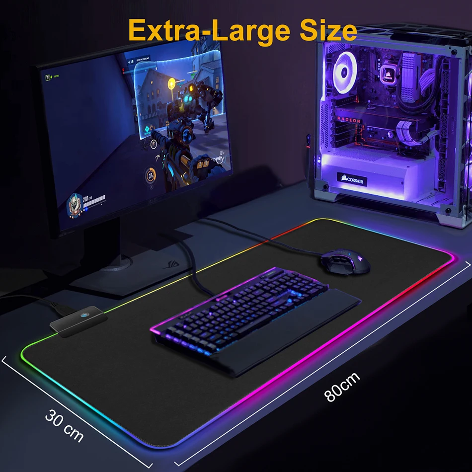 Mouse Pad Gamer RGB Mousepad XXL Mouse Mats Gaming Desk Mat Large Desk Pad Big Mousepepad Mause Keyboard Pads Computer Mausepad