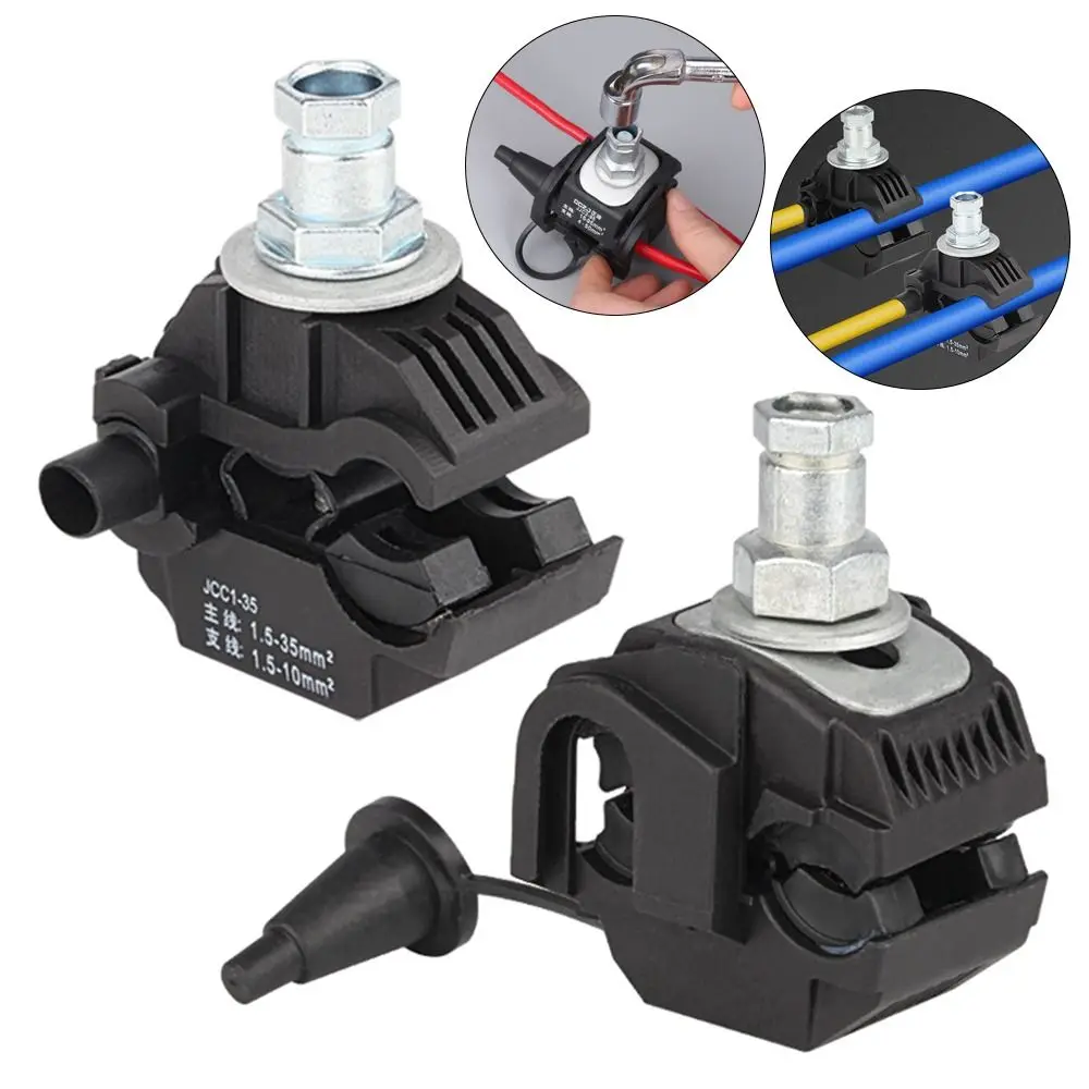 New 63A/75A Insulation Piercing Connector No-Peeling Insulation Piercing Connector Clamp T Shape Unbreakable thread Cable Clips