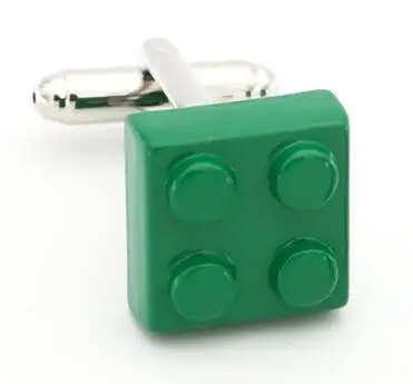 Blocks Cufflinks For Men Classic Toy Design Quality Brass Material Sky Blue Color Cuff Links Wholesale&retail image 3