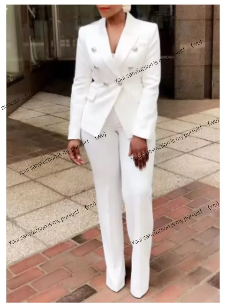 

ZOCI-New Women's Two-piece Office Suit, Women's Suit, Spring 2025 Fashion, Long Sleeve Double-breasted Jacket