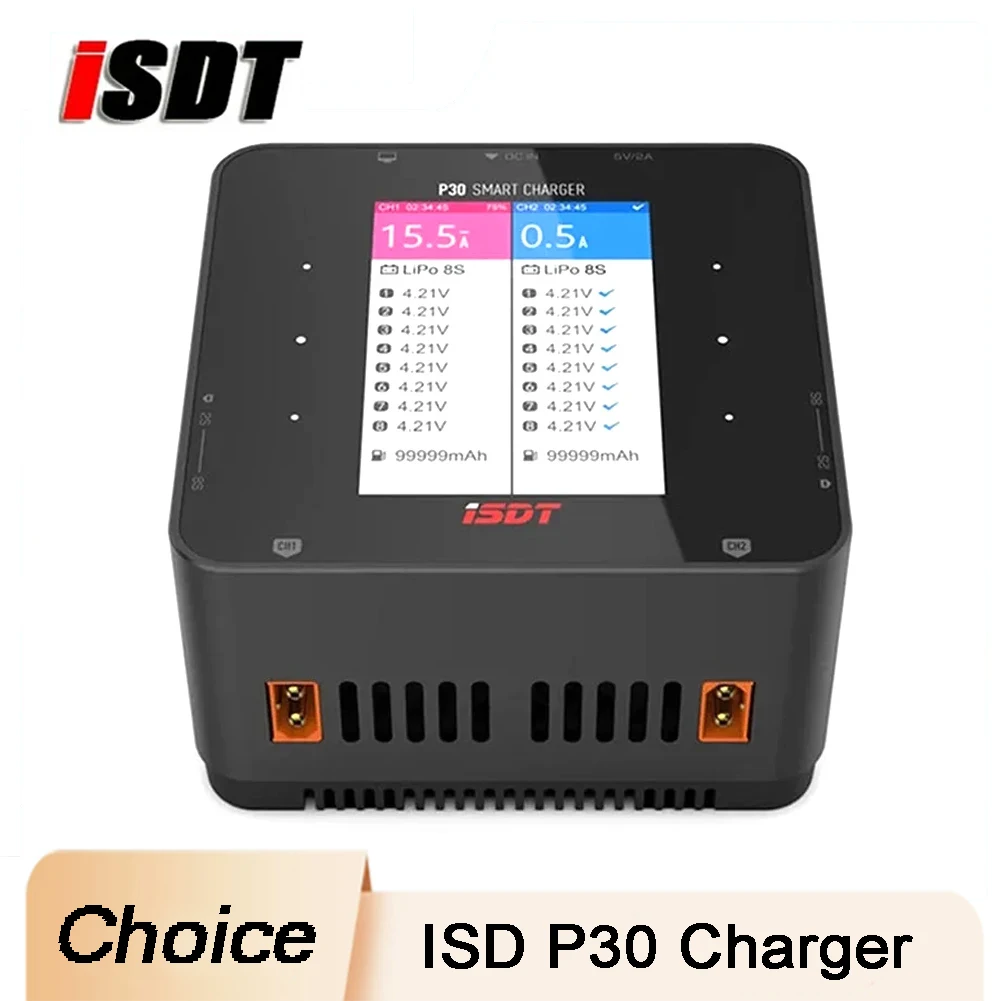

ISDT P30 1000WX2 30AX2dual Channel Synchronous Bluetooth BattGo Balanced Charging and Discharging 1-8S Lithium-ion Smart Battery