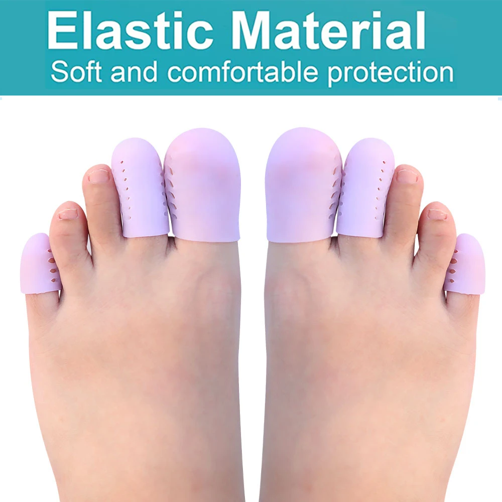 Pexmen 2Pcs Upgrade Gel Toe Protector Silicone Toe Caps Sleeves Prevent Pain for Corns Blisters and Missing or Ingrown Toenails