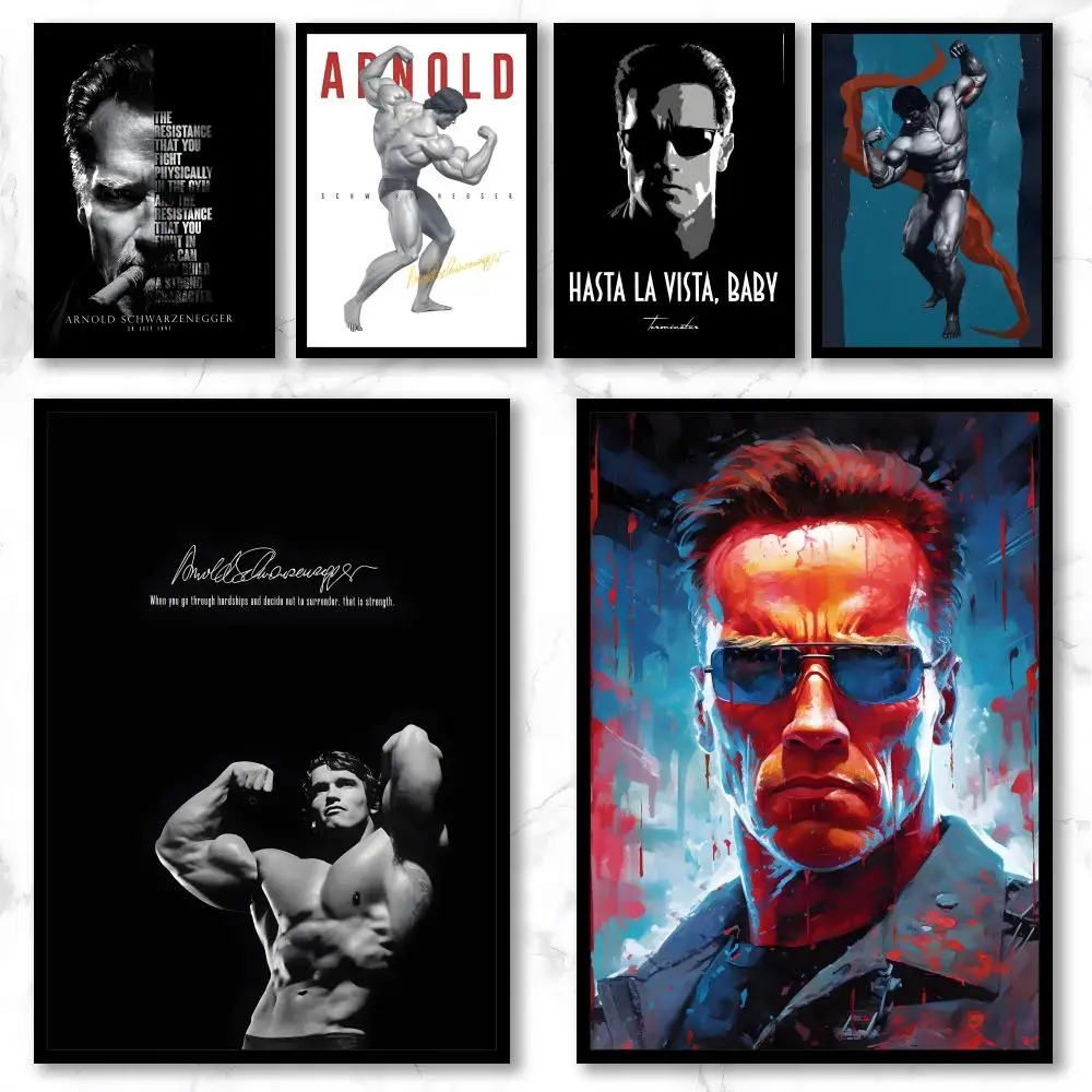 Celebrity A-Arnold Schwarzenegger Poster Premium Art Wall Decor, Simple Ornament for Living and Leisure Areas