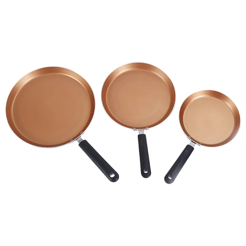 F19B Multiuse Morning Cooking Pan Heat Conducting Aluminum Nonstick Coating Slip Resistant Handle Gas Induction Compatible