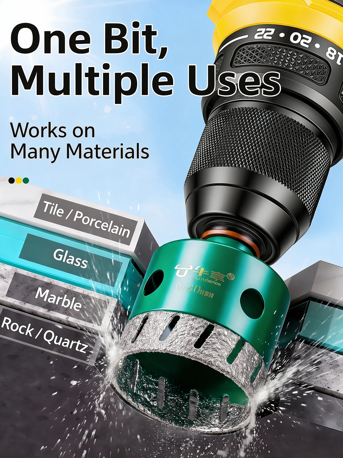Triangular Shank​ Hand Drill Dry Drilling Core Cutter Tool Diamond Hole Saw Drill Bit For for Tile Ceramic Glass Marble Granite view 6