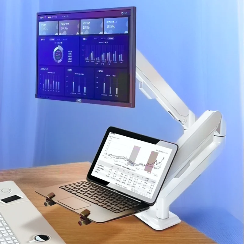 Ergonomic Office Monitor Stand Riser, Aluminum Alloy Desktop Screen Bracket Height‑Adjustable Laptop Monitor Holder For Home