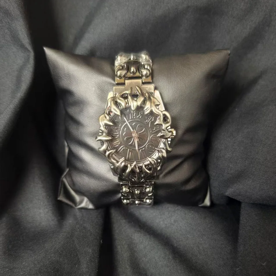 

Часы Y2K, оригинальные часы уникальной формы, стиль коготь, римские цифры, дисплей, цветочная гравировка, винтажные кварцевые часы, премиум-класса, подарок