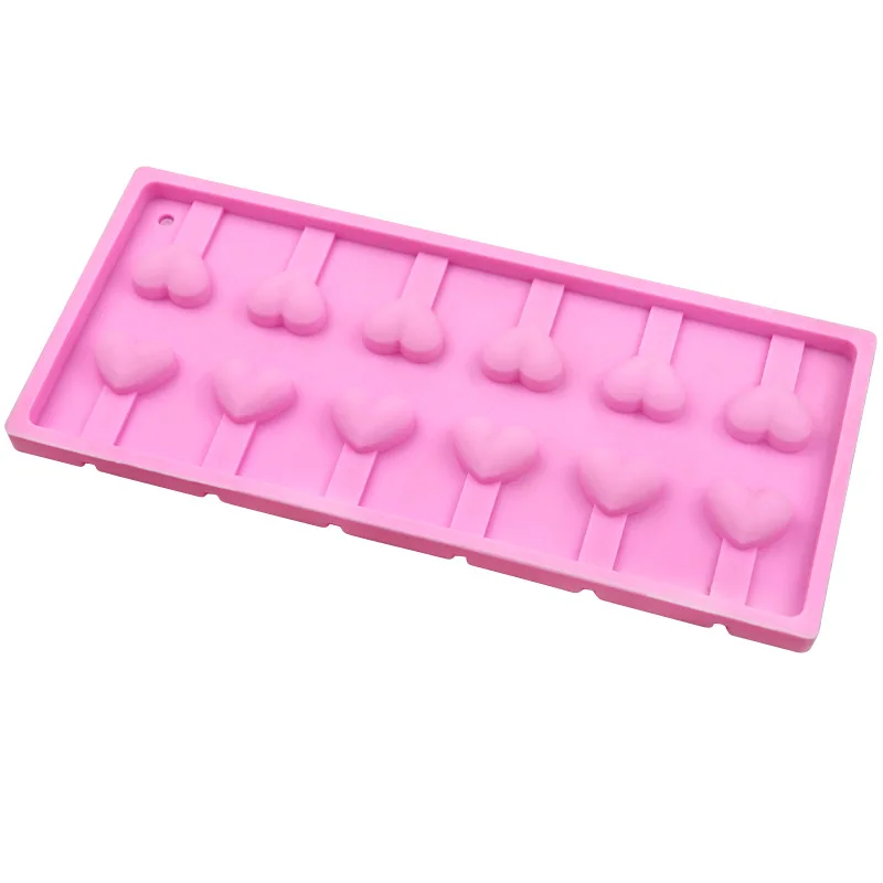 12-Piece Love Lollipop Chocolate Bar Mold Xg1053 No Stick