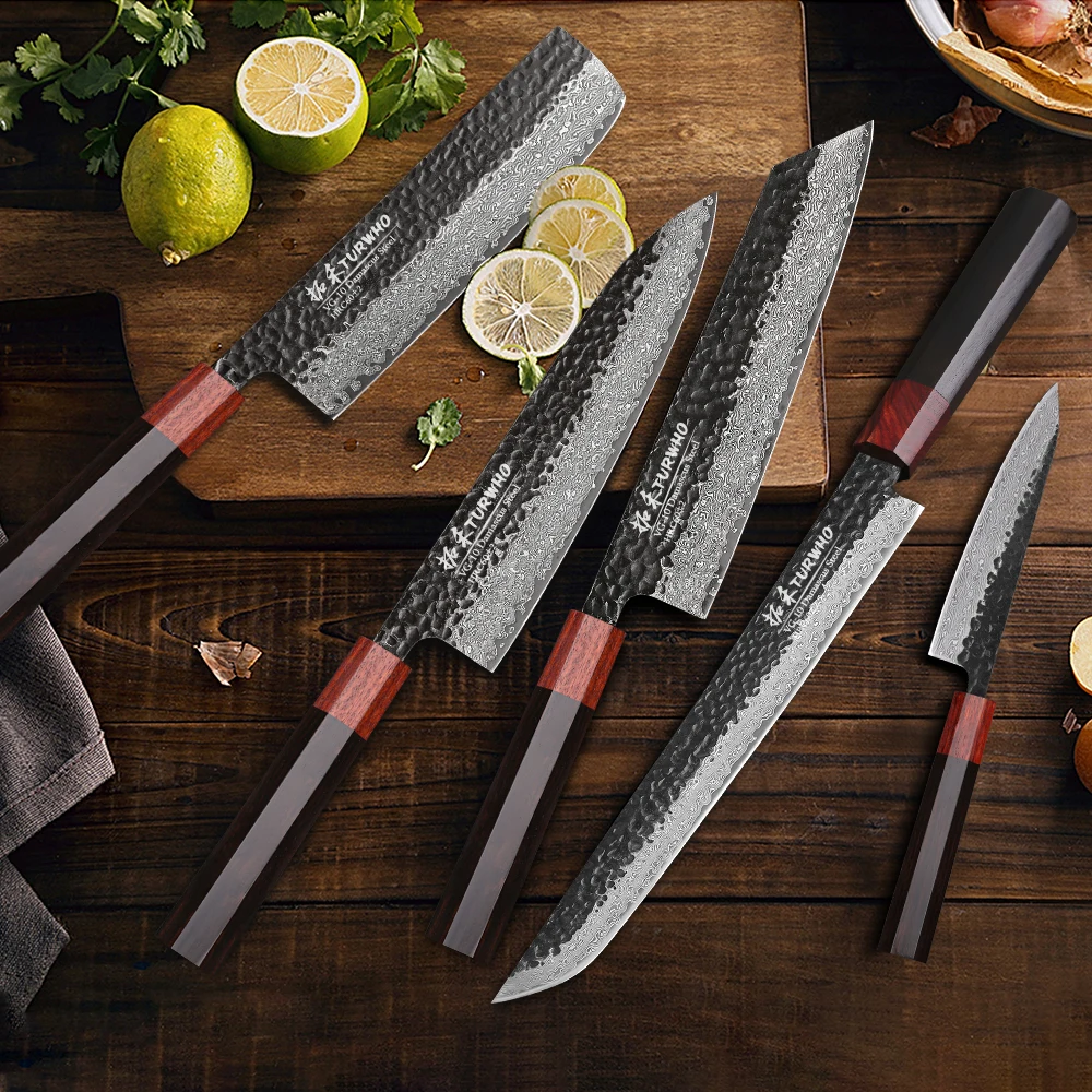 TURWHO 1-5PCS Kitchen Knives Set 67 Layers Damascus Steel VG10 Core Japanese Chef\'s Knife Kiritsuke Knife Kitchen Accessories