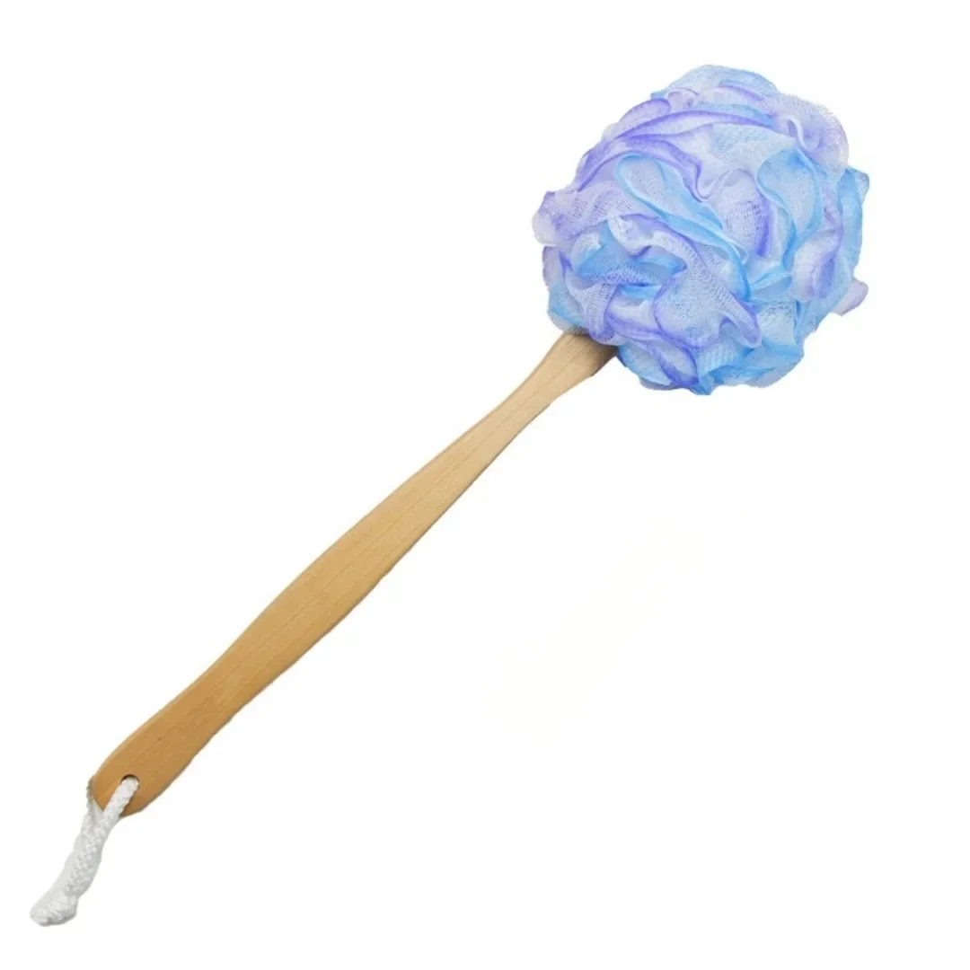 

Long Handle Wooden Bath Brush Soft Mesh for Skin Exfoliating Ball Back Scrubber Brush Back Sponge Body Care Massager Bath Brush