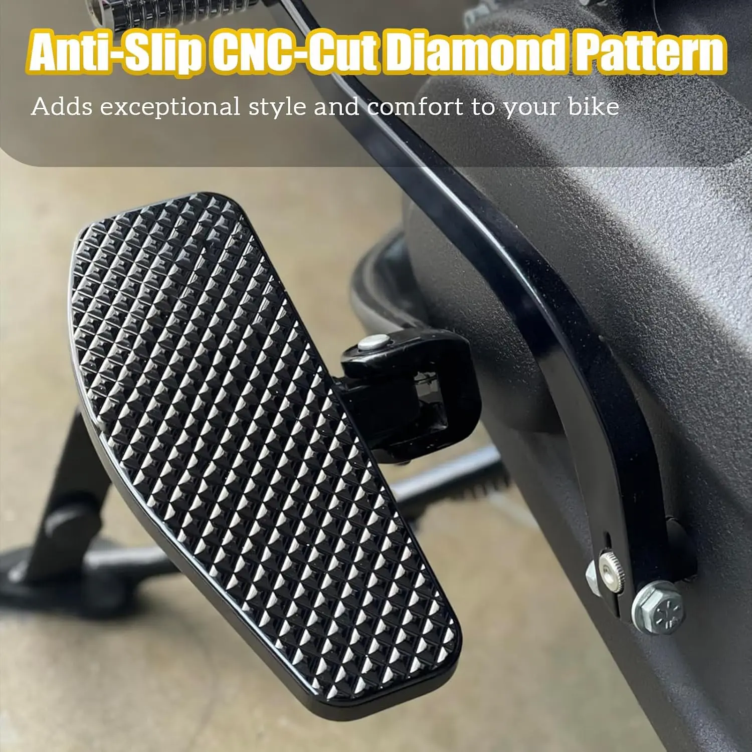 Black Rear Passenger Floorboards Foot Pegs Floor Boards for Harley Touring
