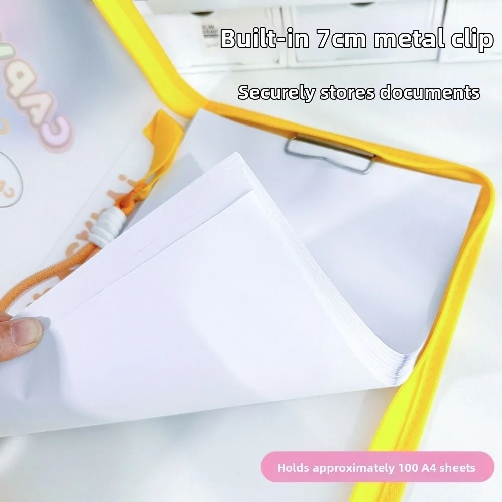 

Cute Handheld Capybara A4 File Bag Large Capacity Waterproof Document Bag Portable Thickening Document Folder School Supplies