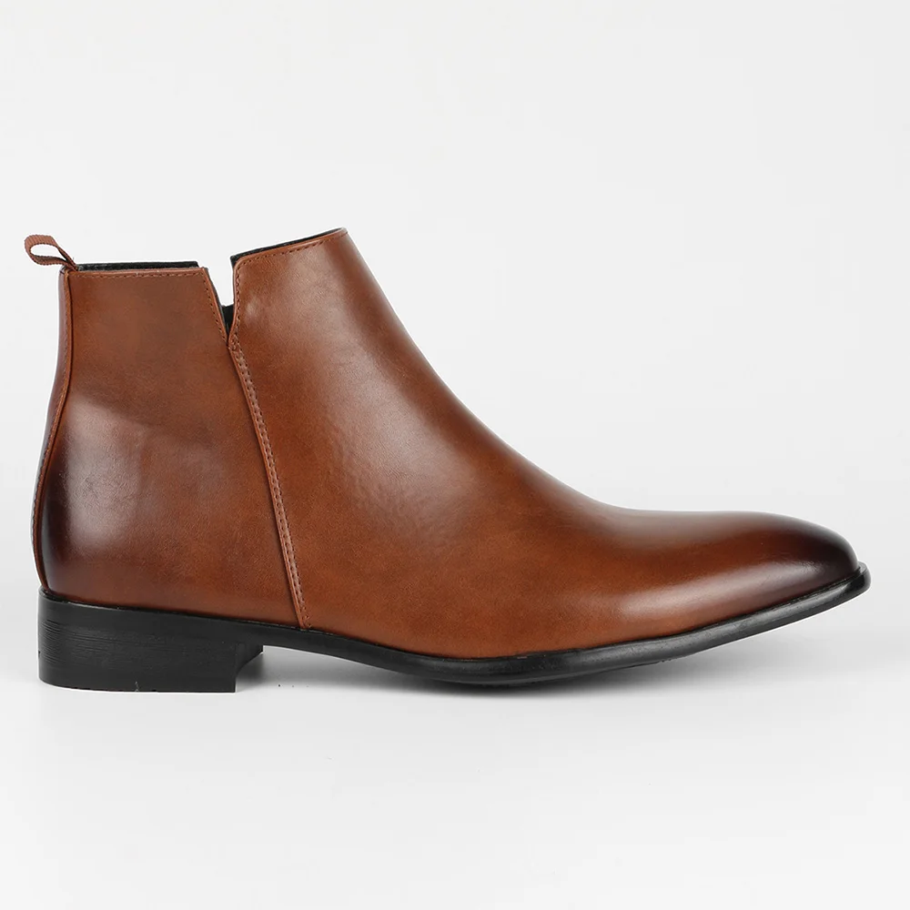 Men's Chelsea Boots - Non-Slip, Side Zipper, Comfortable, Square Toe. Ideal for Business and Work