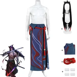 Game Unforgotten Yone Cosplay Costume Wig Skirt Strap Straps Uniform Full Set Adult Man Woman Carnival Halloween Suit