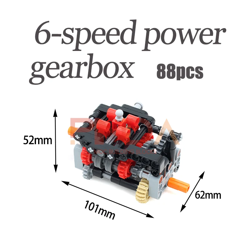 MOC Technical Gearbox Transmission Building Blocks 3/4/6 speed gearbox creative puzzle assembly moc building blocks toy gift DIY