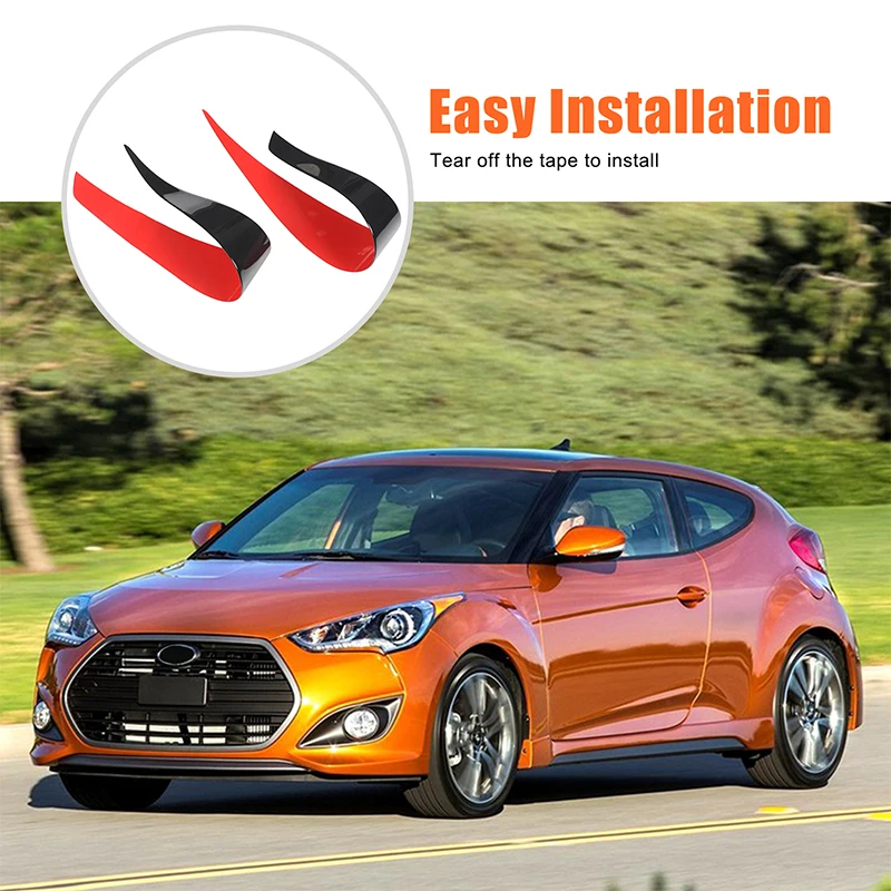 For Hyundai Veloster 2011-2017 PVC Black Epoxy Resin Car Headlight Eyebrow Trim Sticker Car Accessories 5