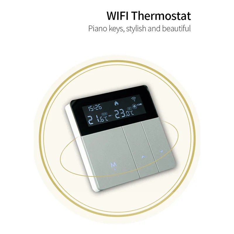 

SUNRI-Tuya Wi-Fi термостат водяной/электрический подогрев пола водяной газовый котел умная температура голосовой пульт дистанционного управления 3A простой в использовании