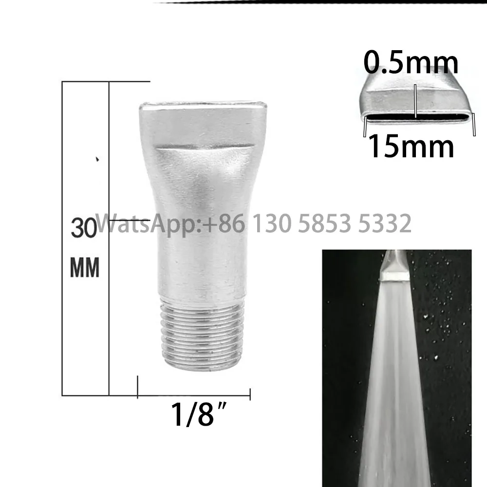 Stainless Steel Duckbill Flat Nozzle Fan Spray Head High Pressure Washing Cooling Blowing Nozzle for Industrial Cleaning