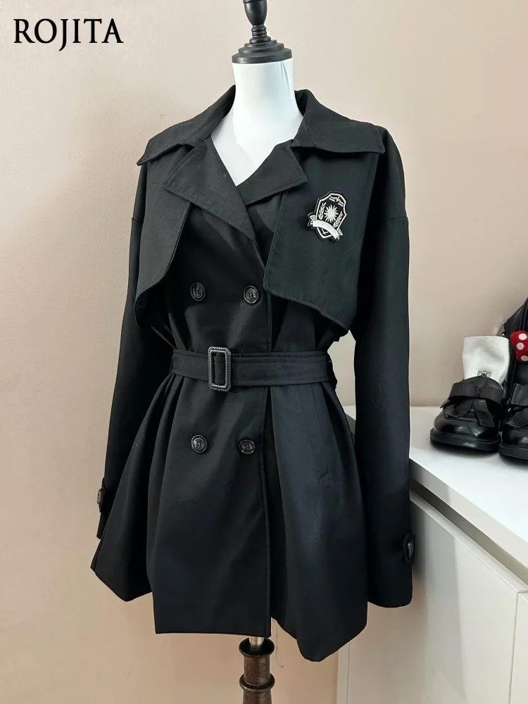 Black Trench Coat JK Uniform Coat Women Japanese Style Autumn Winter Suit College Style Jacket Female Student