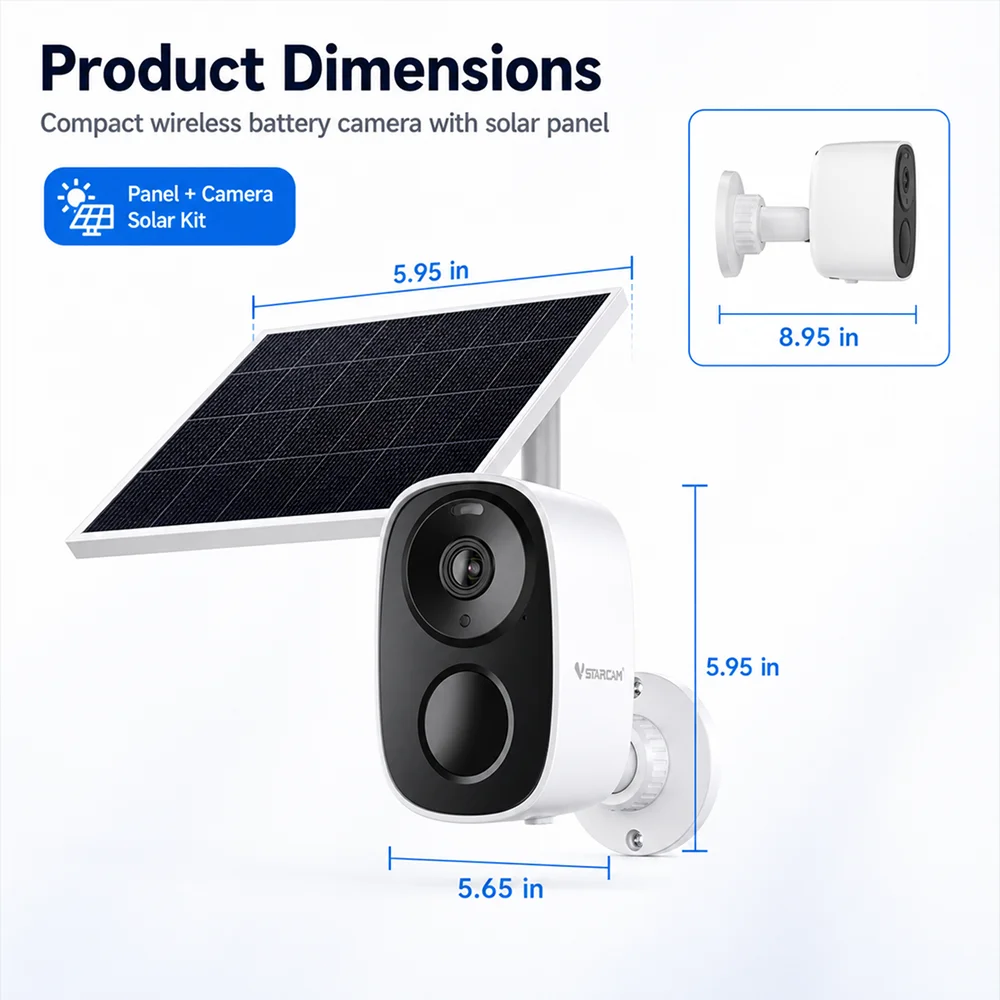 Wireless Security Camera Outdoor/Indoor with Human Detection, 2-Way Audio, Color Night Vision, Surveillance System Suitable for Home Security, Pet/Dog Monitoring, Cloud & TF Card Storage, Camera
