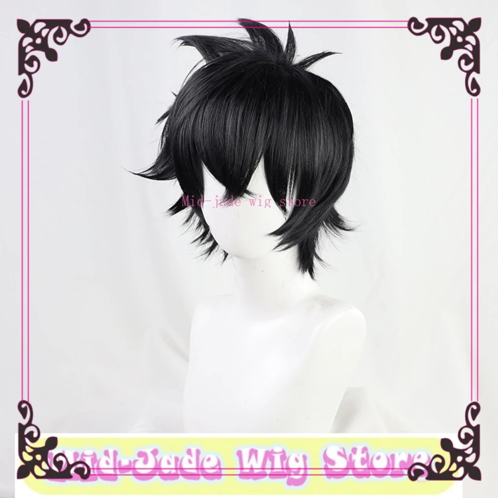 

Kusaka Katsuha Cosplay Wig Anime Game Cosplay Party Costume Props Synthetic Hair Upright Black Mid-jade Wig Store