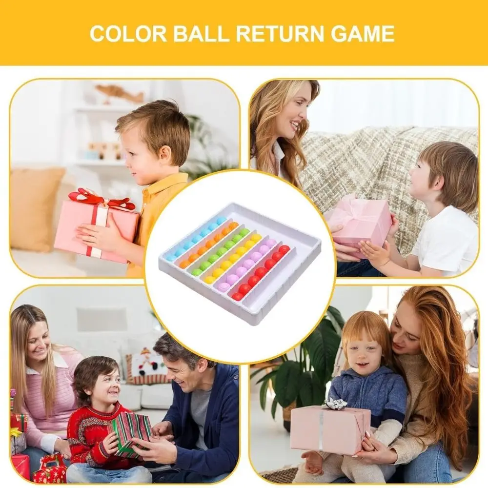 Fun Color Ball Return Game Parent-Unisex Interaction Children Montessori Rainbow Balls Sensory Game Attractive