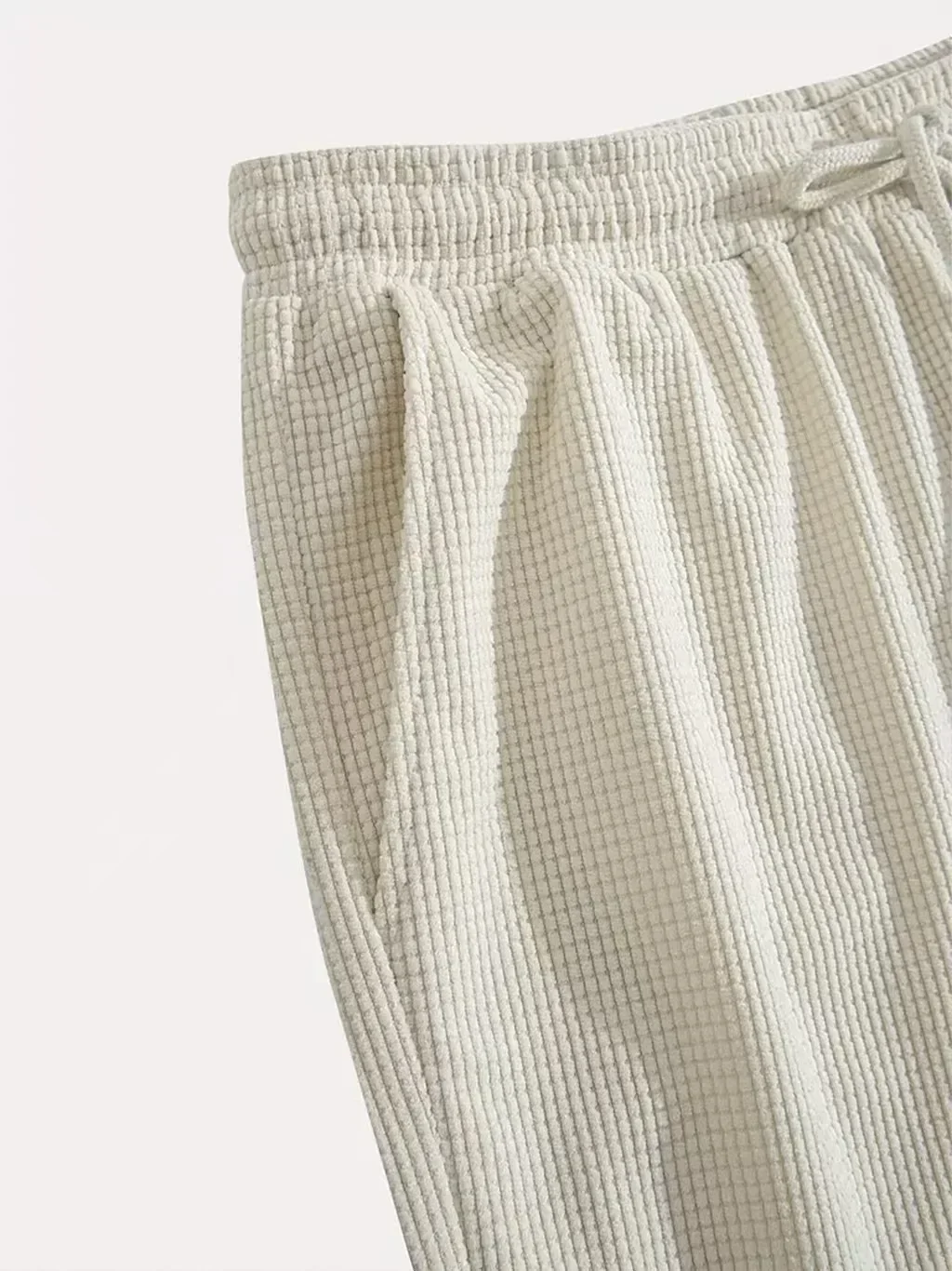 2025 Neue Frühling-Sommer Outdoor Freizeit Herrenshorts Urlaub Strand Lose Hosen Herren Vintage Waffel-Karo Strukturierte Kurze Hose – Detail 7
