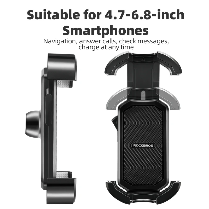 ROCKBROS Bicycle Phone Mount 4.7-6.8 Inch Shockproof 360° Rotate E-bike Motocycle Bike Phone Holder Cycling Phone Stand Bracket