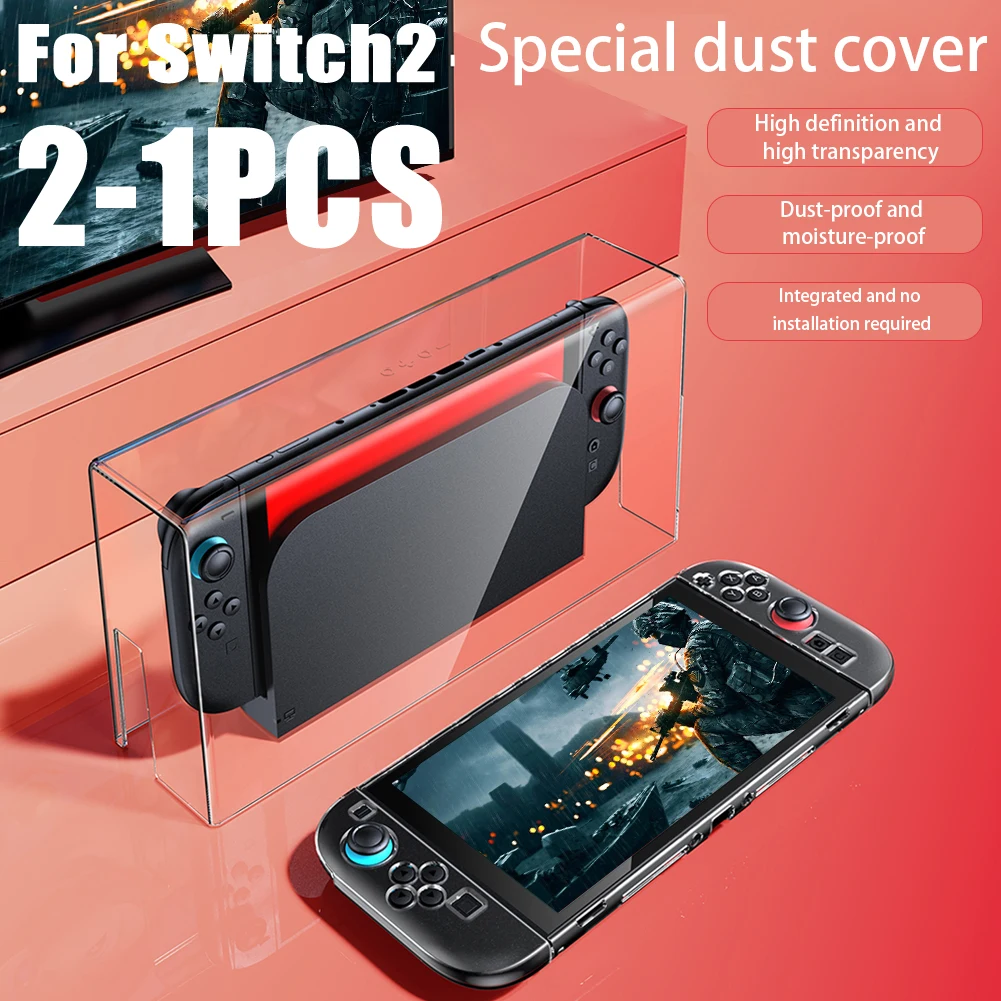 

Прозрачный акриловый пылезащитный чехол, защитный чехол для док-станции Switch 2, док-станция для игровой консоли