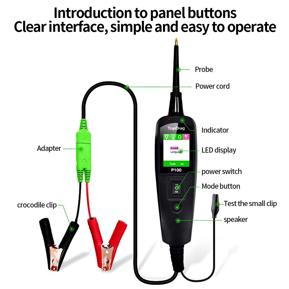Power Circuit Probe Tester 12V 24V DC AC Voltage Short Circuit Finder Component Activation Electrical Diagnostic Tool for Car