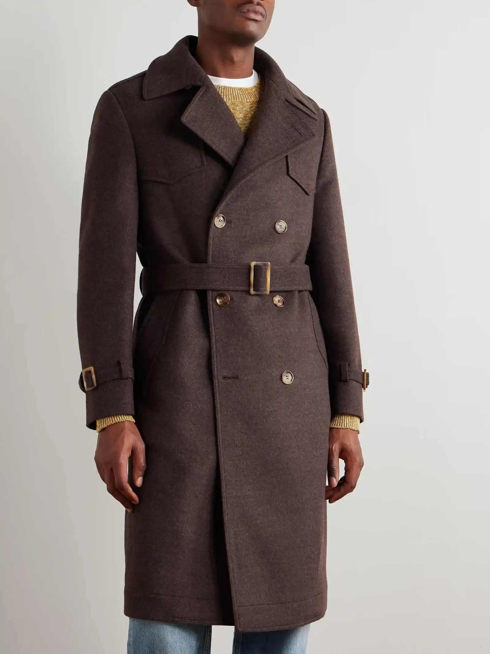 Manteau moderne en mélange de laine pour hommes, 1 pièce, revers cranté, Double boutonnage, chaud d'hiver, Occasion formelle, personnalisé