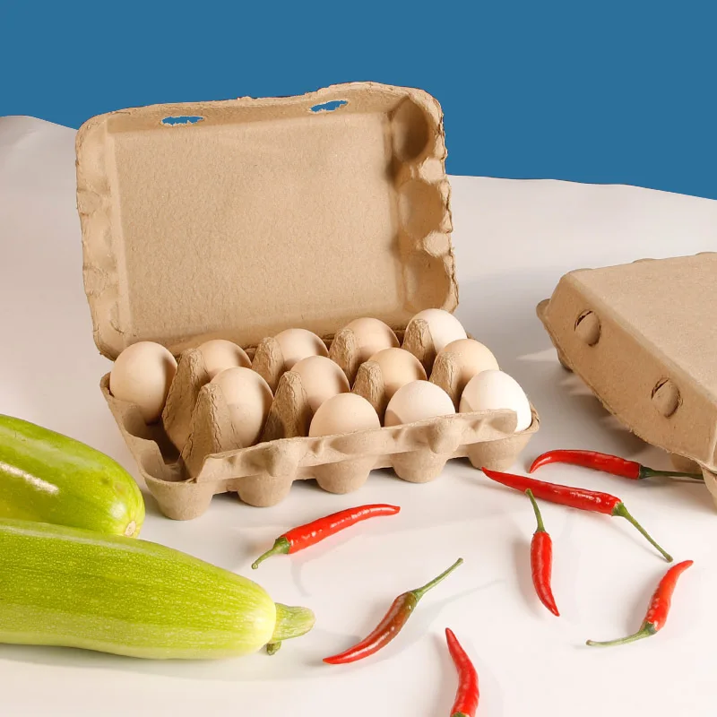 

100PCS Disposable Box2 4 6 8 10 12 15 18 20Piece Biodegradable Yellow Pulp Egg Tray egg carton biodegradable eggcarton packaging