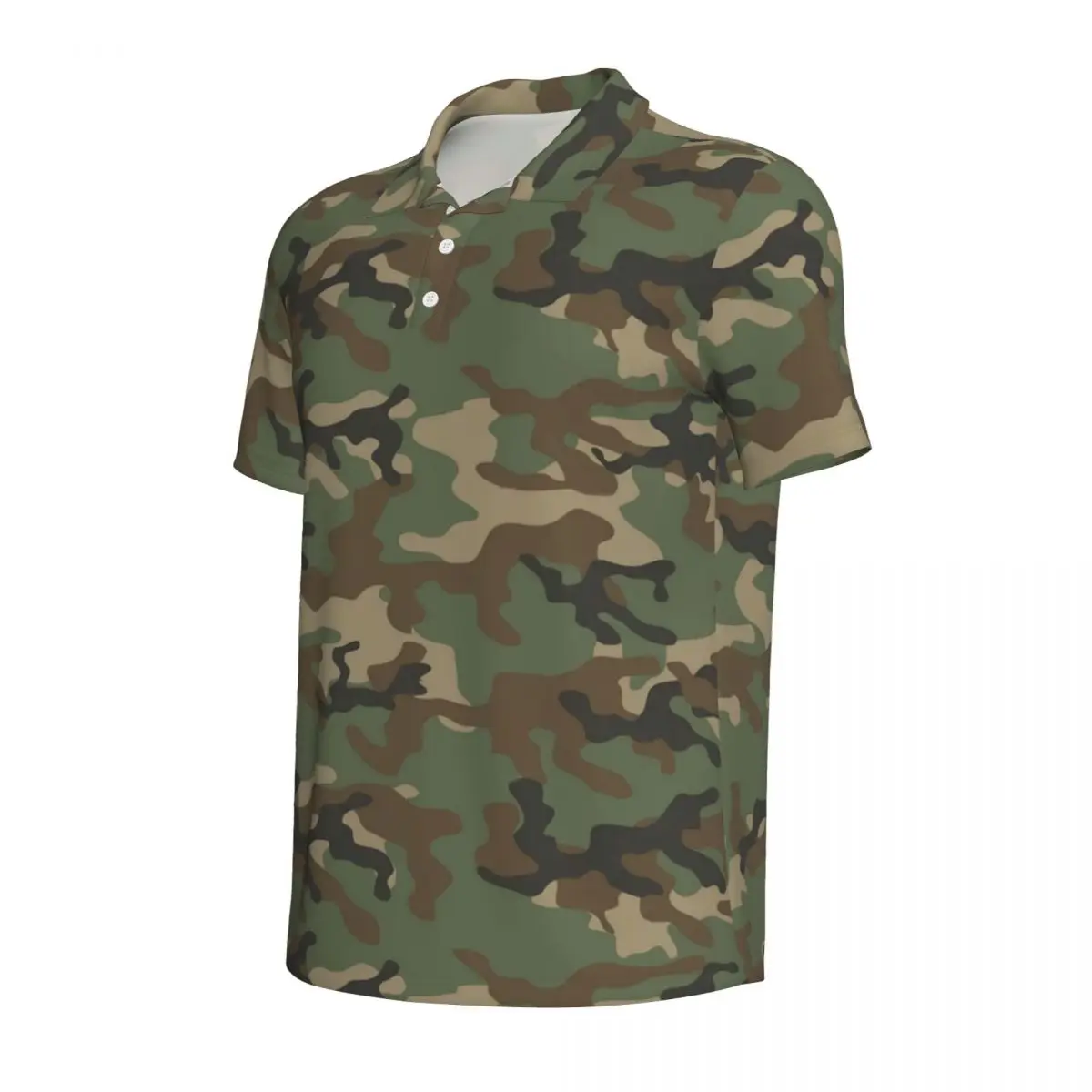 Camo Skin Polo Shirts Camouflage Print Casual Shirt Summer Vintage T-Shirts Man Short Sleeve Turn Down Collar Oversized Clothing