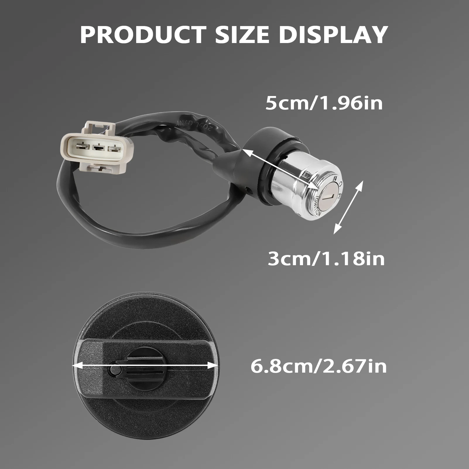 7020-010100 مجموعة قفل غطاء الوقود قابل للقفل مع مفتاحين لـ CF Moto 450, 520, 550, 625, 800, 850, 1000 CForce EU4+EU5 #3