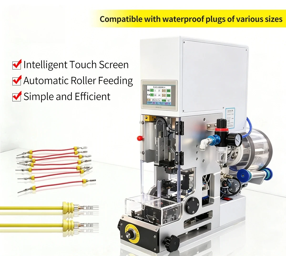 Stopper Seal Insert Machine, Waterproof Plug Silicone Rubber Seal Threading Machine