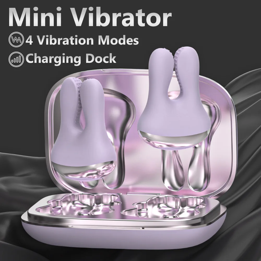 Double Breast Clamp Vibrator Rabbit Head Nipple Massager Erotic Sex Product Vaginal Vibrator Female Masturbator Adult Sex Toys