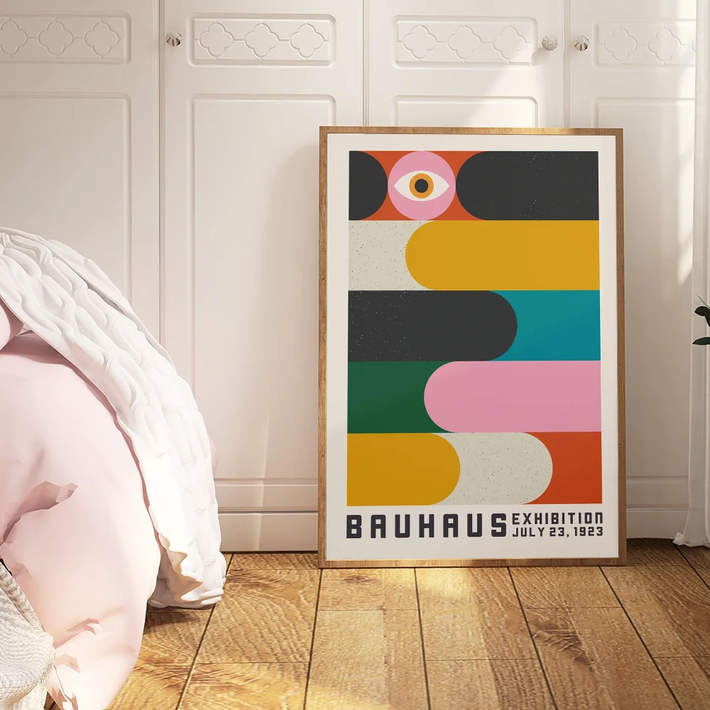 Bauhaus Geometric Exhibition Poster Sticker Vintage Room Home Bar Cafe Decor Room Decor