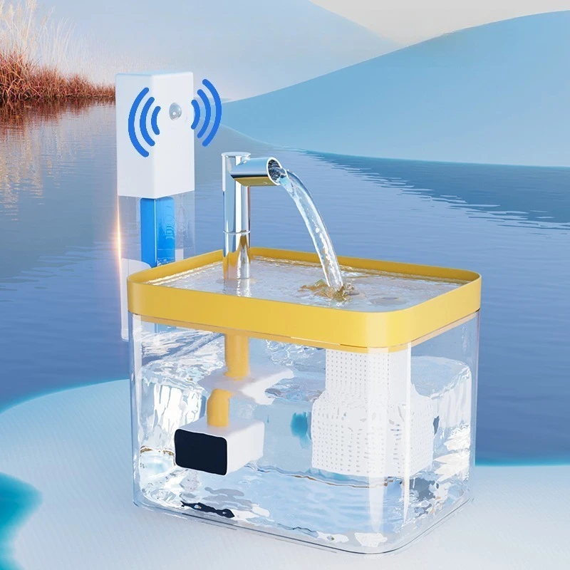 Cat Water Dispenser Induction Flowing Silent Cat Automatic Feeders Cat Recirculate Filtring for Pet Feeder Pet Sensor Drinker