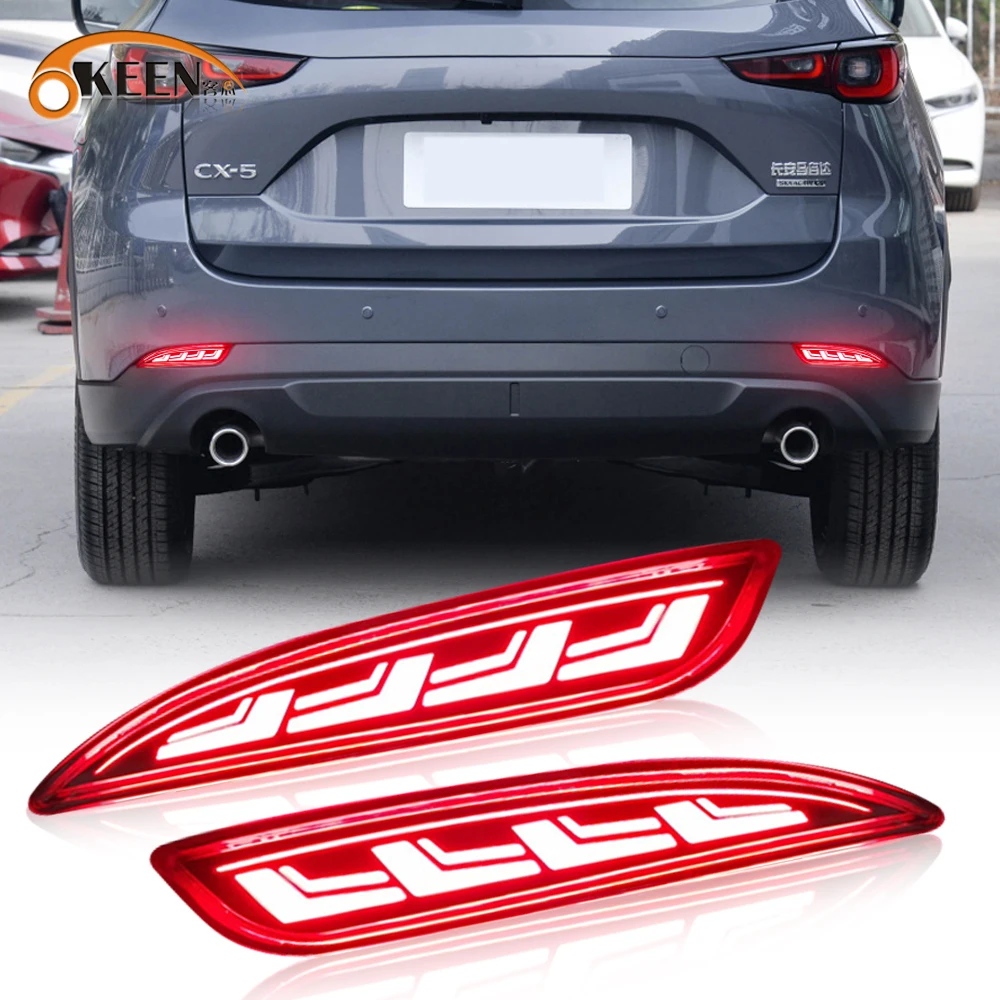 

OKEEN 2pc LED Rear Bumper Reflector Light For Mazda CX-5 2022 2023 Car Driving Turn Signal Brake Tail Light Auto Accessories 12V