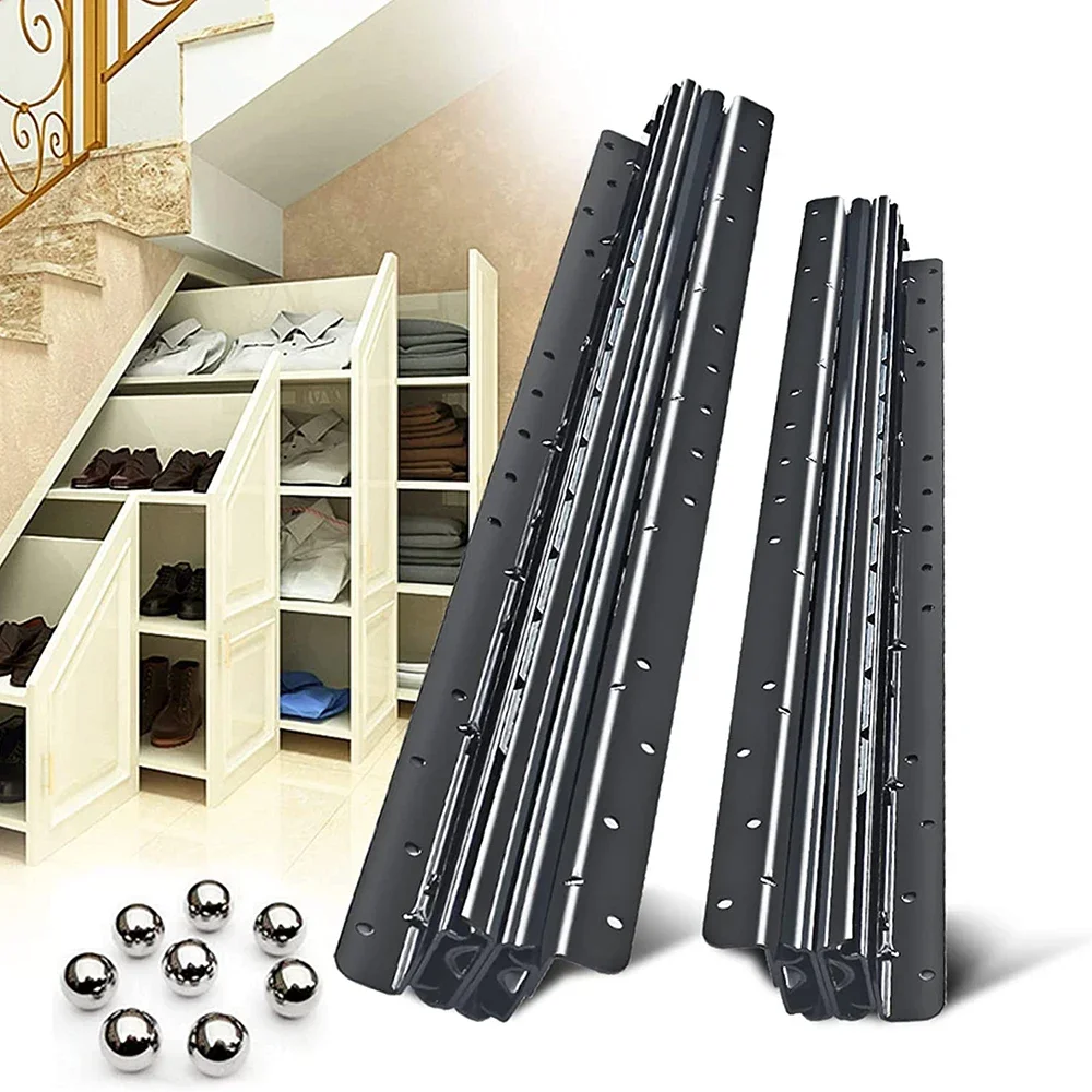 

1 Pair Retractable Pullout Slide Heavy Duty Slide For Storage Cabinet Stair Base Cabinet