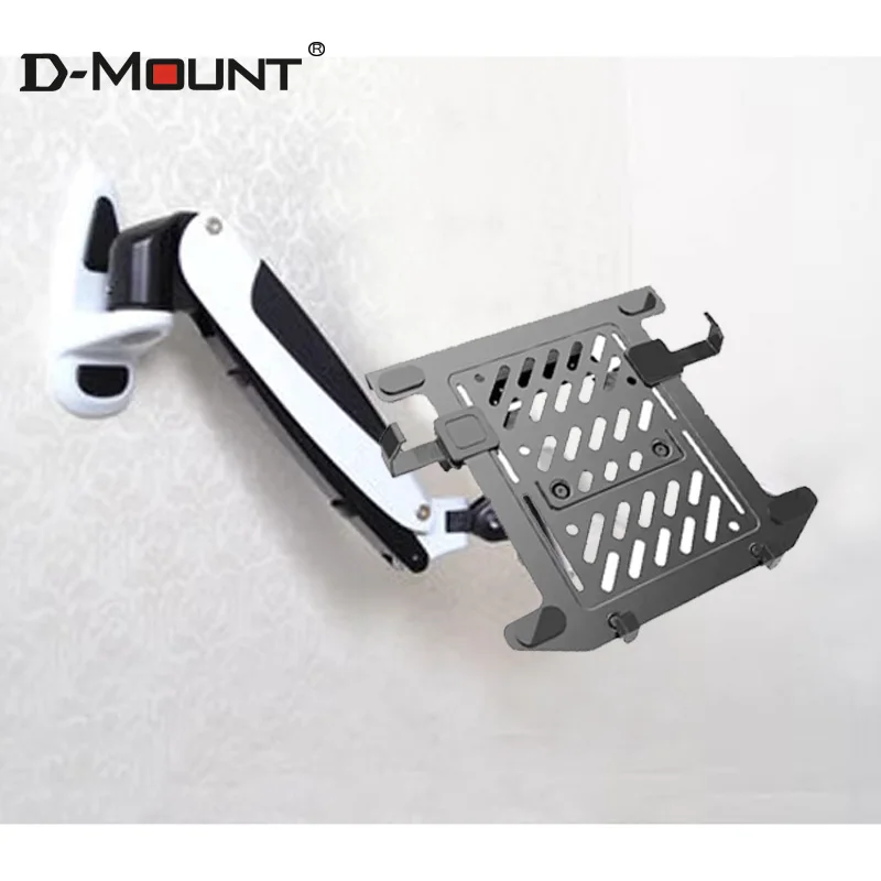 Gas Spring Wall Mount Laptop Holder Arm Aluminum Alloy Full Motion 10-17 inch Laptop Mount Stand Lapdesk