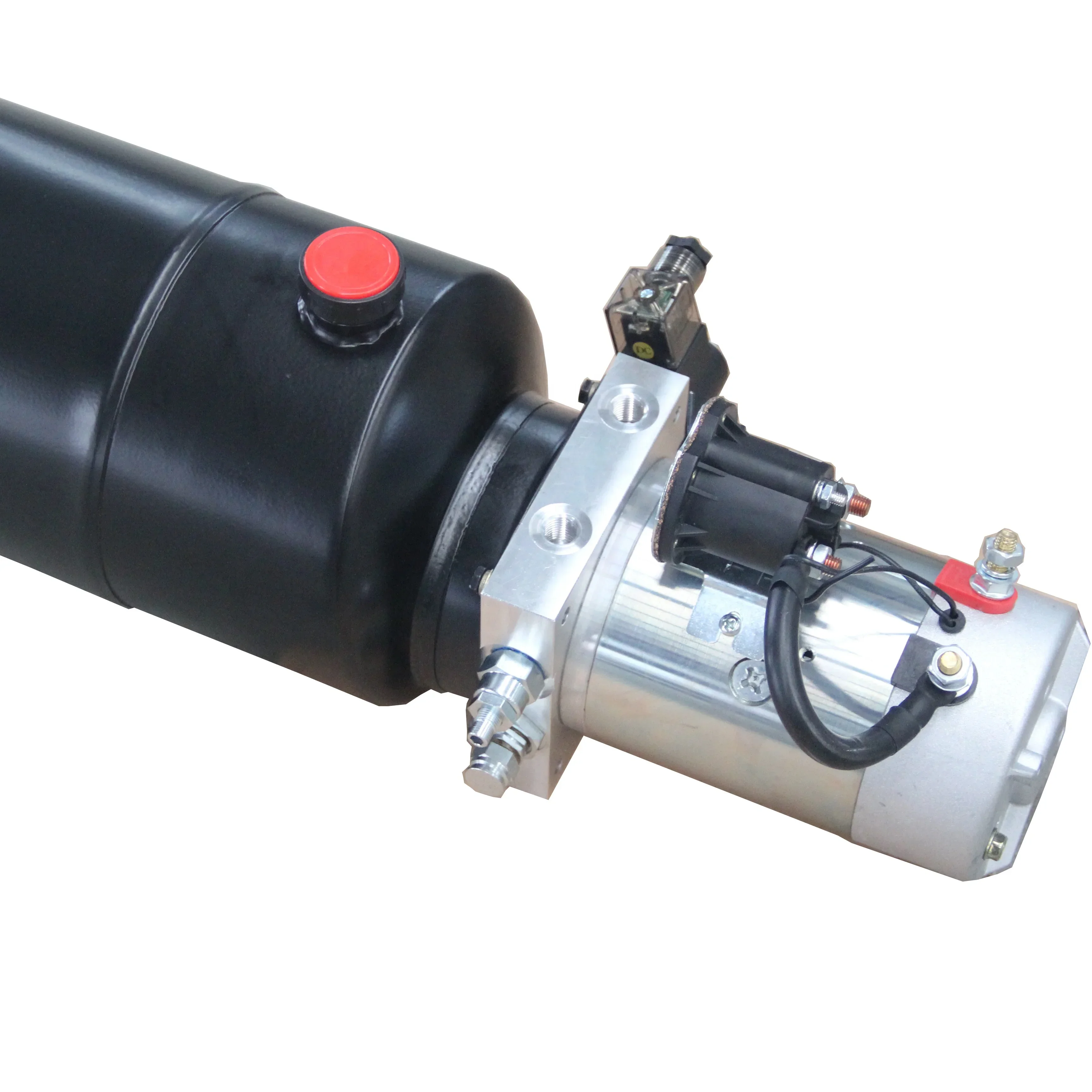 

12 V1.6KW voltage hydraulic cylinder pump motor double acting device with 7L oil tank