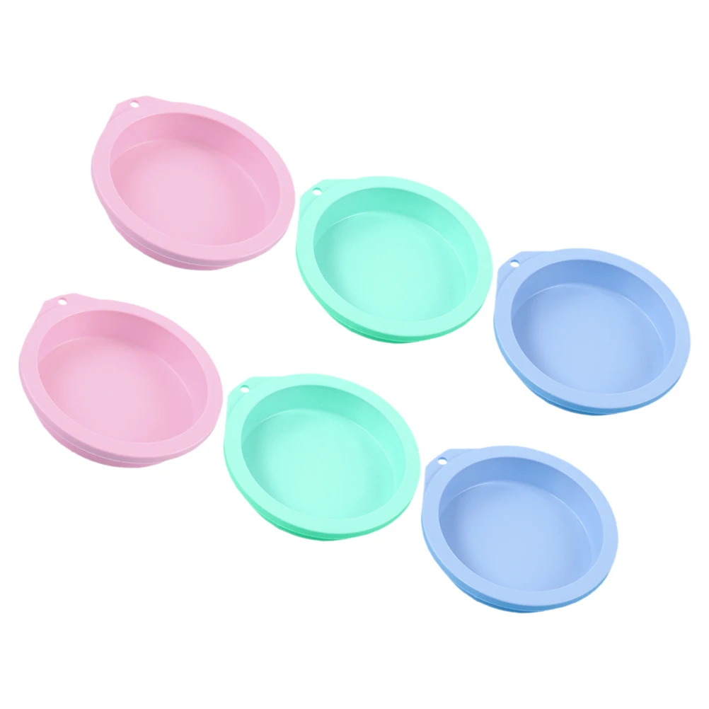 

6Pcs Mini 4 Inch Silicone Cake Molds Dishwasher Safe Non-Stick Baking Pans for Mousse Cakes Tarts Puddings Multi-Use Kitchen
