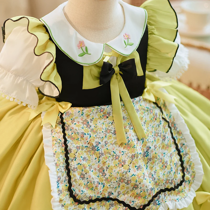 Vestido de princesa Lolita para niña, ropa hinchada de gama alta para preescolar, fiesta Eid, Verano