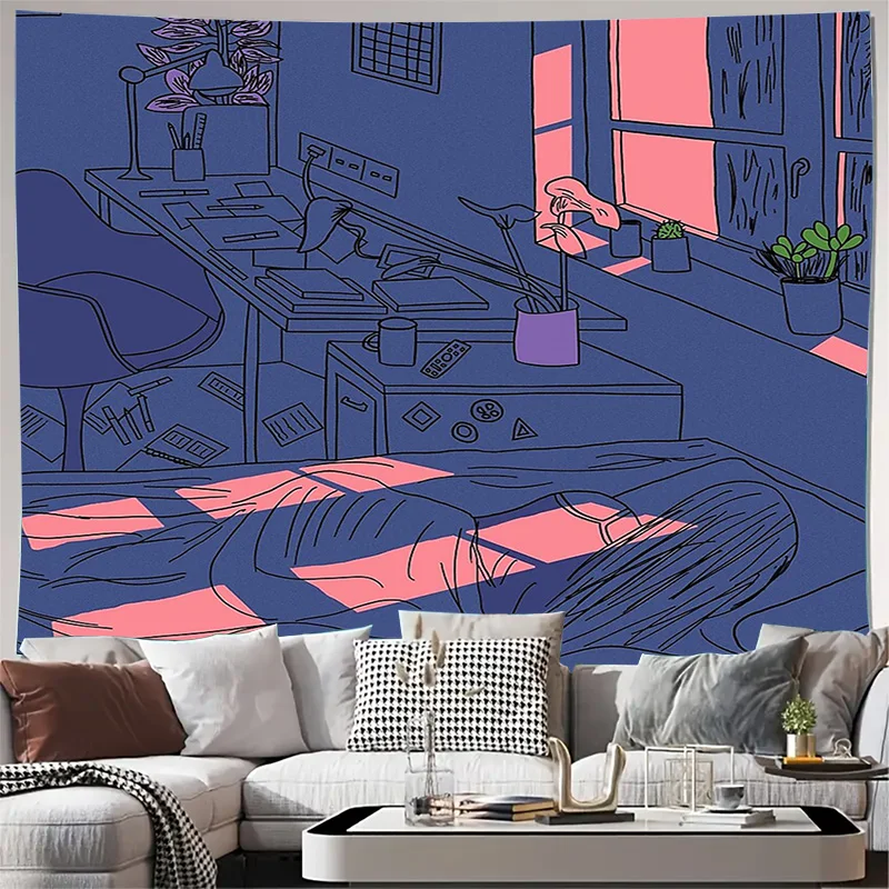 

Богемный настенный гобелен, эстетический декор комнаты, природный пейзаж, гобелен, настенный винтажный домашний декор, спальня, гостиная, искусство