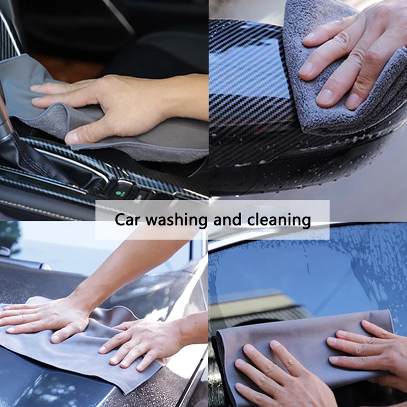 New Car Suede Double Sided Microfiber Cleaning Towel Wash Towels For Maserati Logo Mc20 Ghibli Levante Quattroporte Accessories