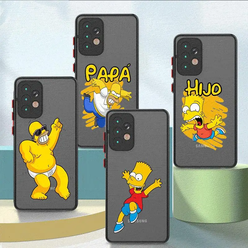 Homer-Simpsons Case For Samsung Galaxy A54 A14 A52 A53 A34 A13 A51 A23 A71 A32 A21s A32 A13 A22 Matte Hard Phone Coque