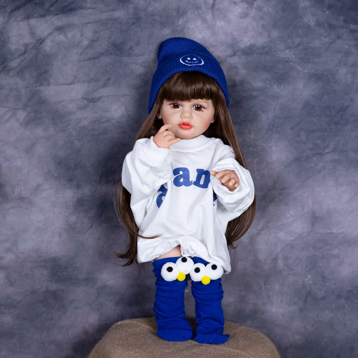 KEIUMI 22-23 Inch Doll Clothes Sets suit for 55- 57 cm Doll Accessories High Quality Rompers+Hat+Socks Early Educational Toys