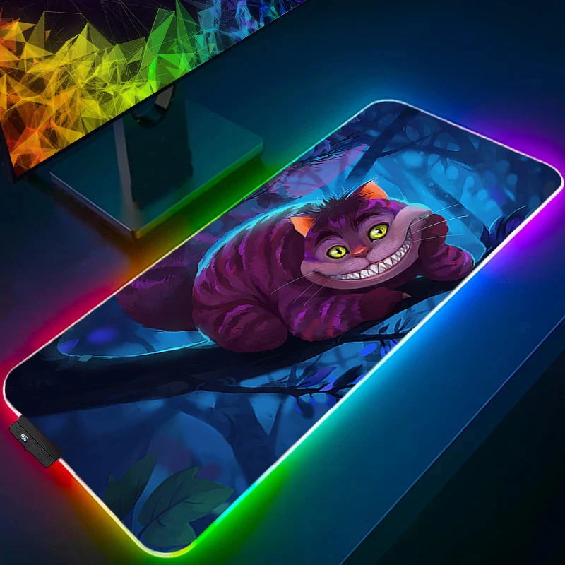 لوحة ماوس RGB أليس في بلاد العجائب ملحقات ألعاب Varmilo لوحة مفاتيح كمبيوتر شخصي حصيرة مكتبية سجادة بإضاءة خلفية LED لوحة ماوس