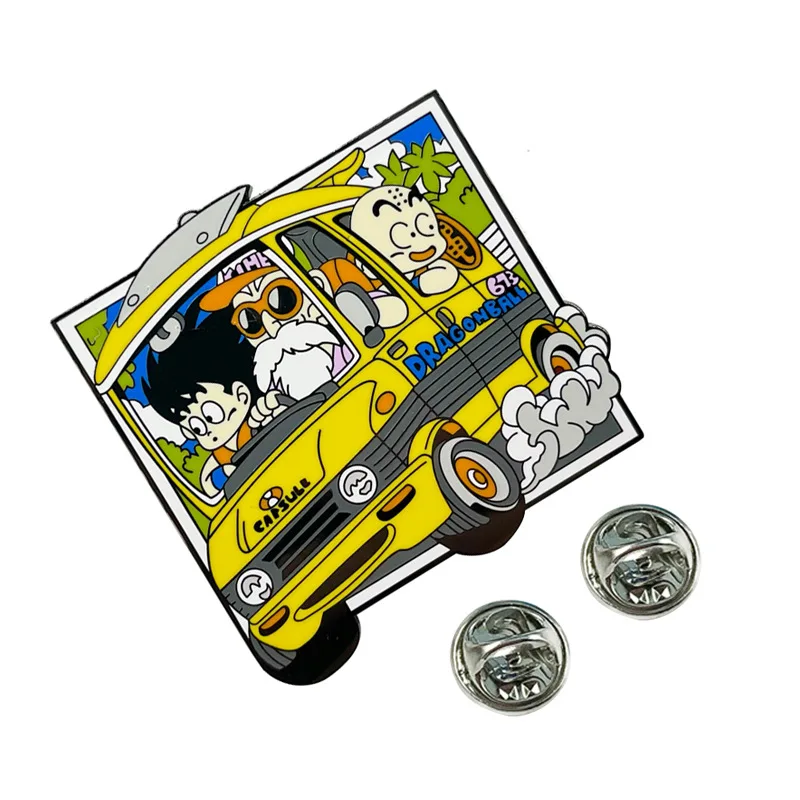 Dragon Ball Wukong Drive Car Enamel Pin Kuririn And Master Roshi Cartoon Brooch Backpack Collar Lapel Badge Fashion Jewelry Gift